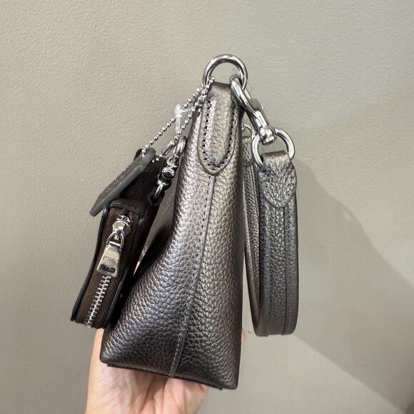 Coach Laurel Small Shoulder Bag With Star Charm CCF16 pebbled leather/Silver - Picture 4 of 11